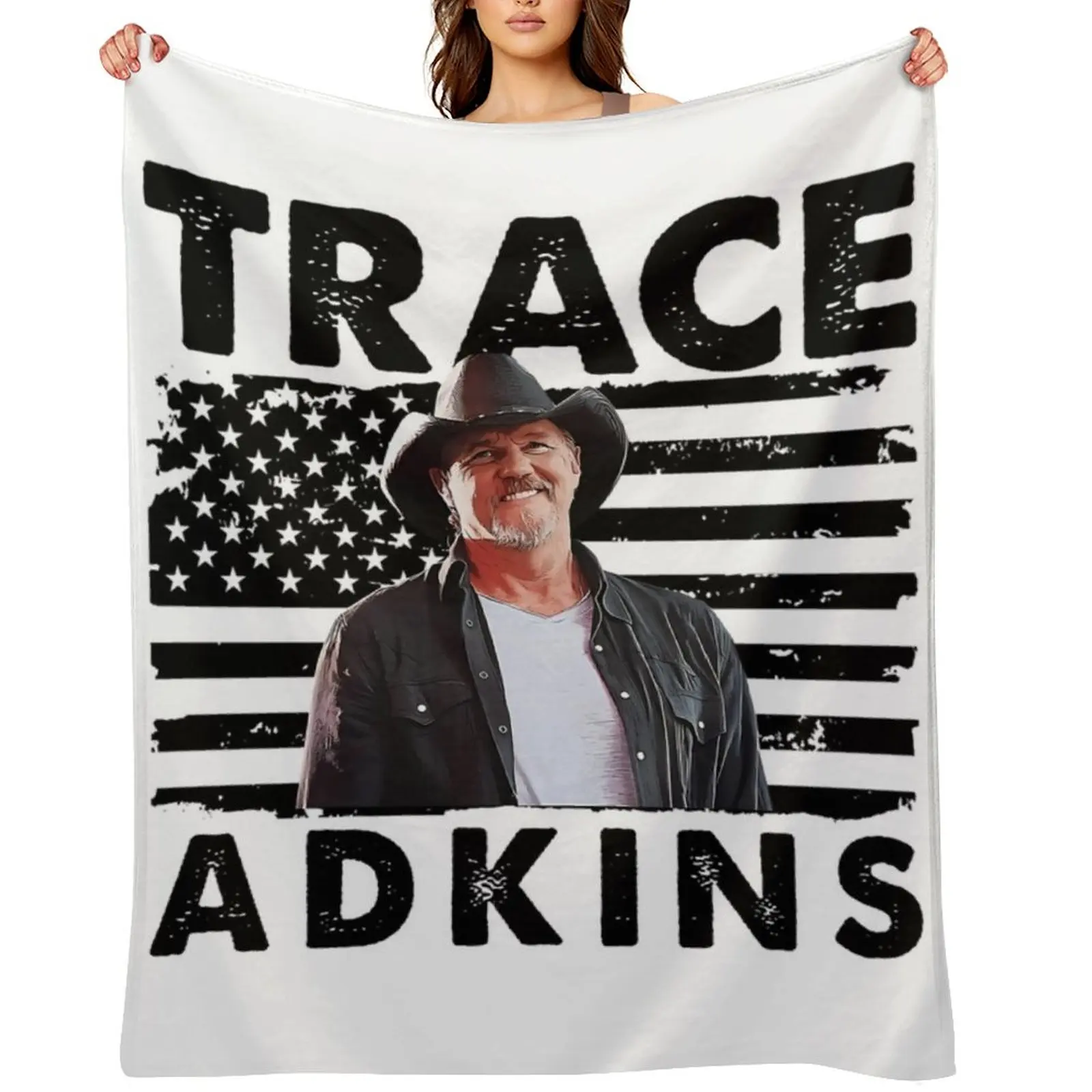 

Retro American Flag Trace Adkins Music Gift Throw Blanket Luxury St Softest Thermals For Travel christmas gifts Blankets