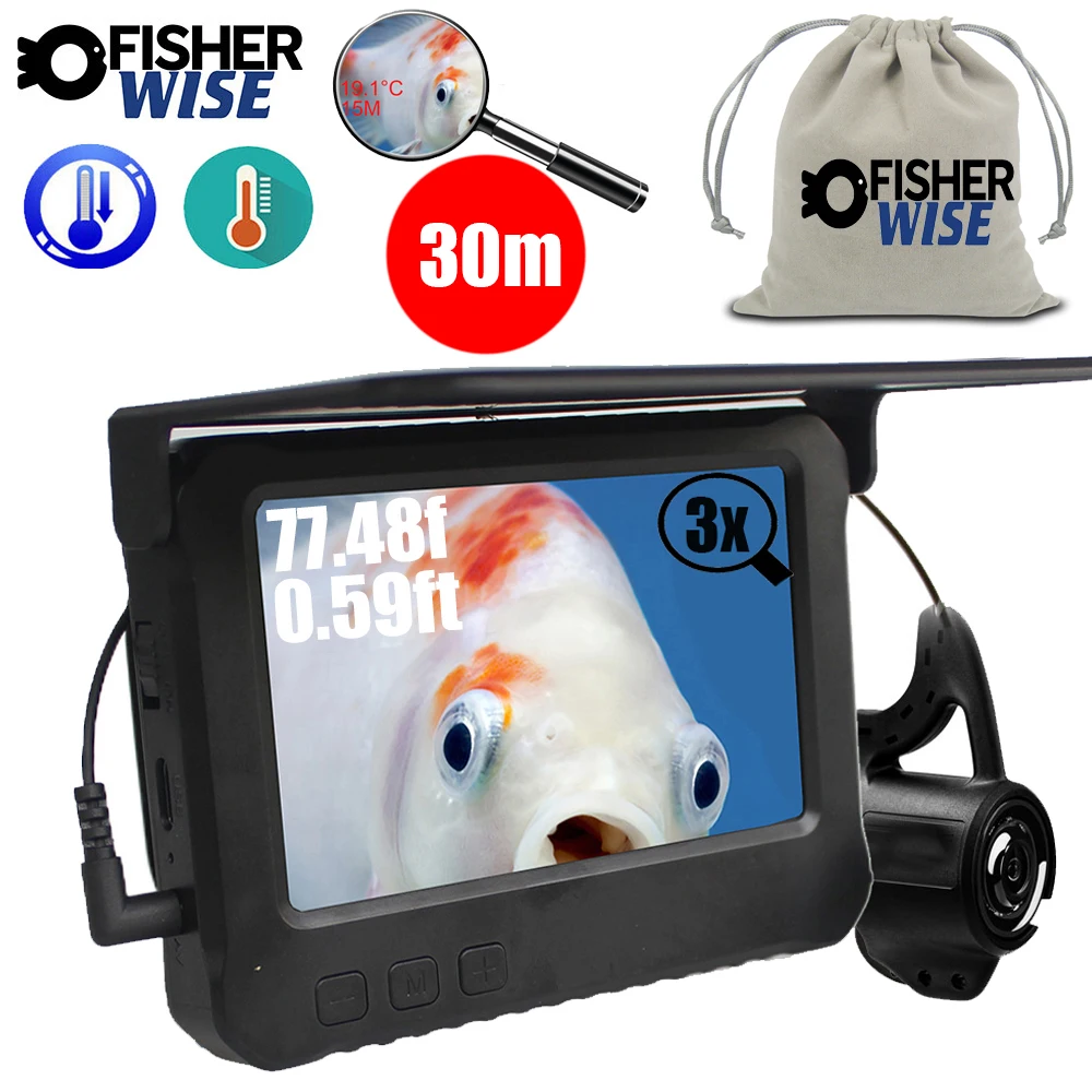 Mutil language 4.3inch Fish camera 750 upgrade fish Video Fishing Camera Kit Fish Finder for summer ice Underwater Fishing