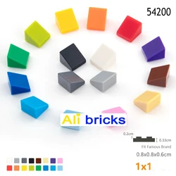 100 Uds DIY bloques de construcción figura suave bloques biselados 1x1 tamaño creativo educativo Compatible con 54200 juguetes para niños