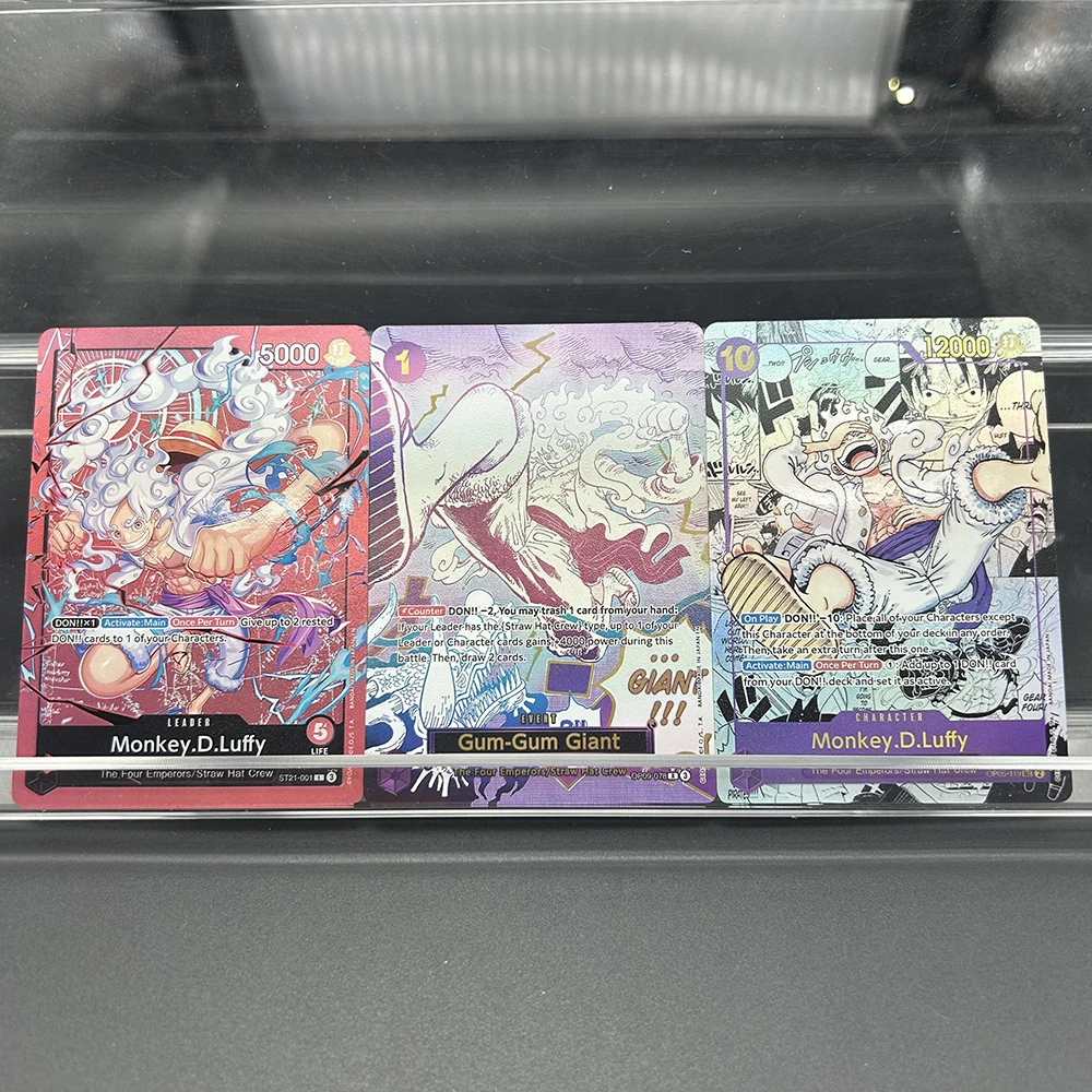 

Anime Opcg Proxy Collectible Cards Monkey D.luffy Gear 5 Gum-Gum Giant St21-001 Op05-069 Manga Alternate Collectible Cards