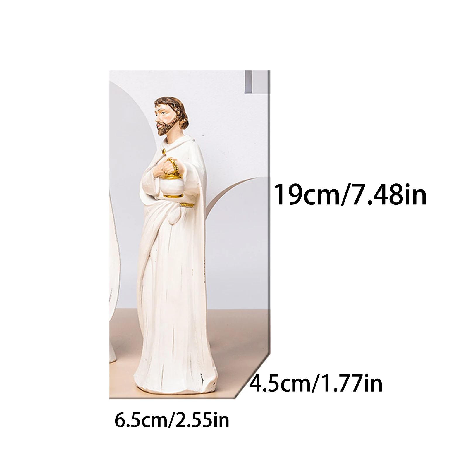 Nativity Scene Decor Set Vivid White Unique Design Christmas Gift 40 × 22 × 8 Cm Durable Resin Party Supplies Crafts