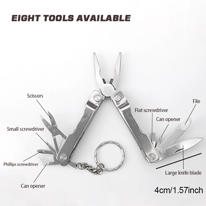 Stainless Steel Multi Tools ，Pliers Pocket Knife with Heavy Duty Pliers Replaceable Bits Multitools for Outdoor, Survival, Hikin