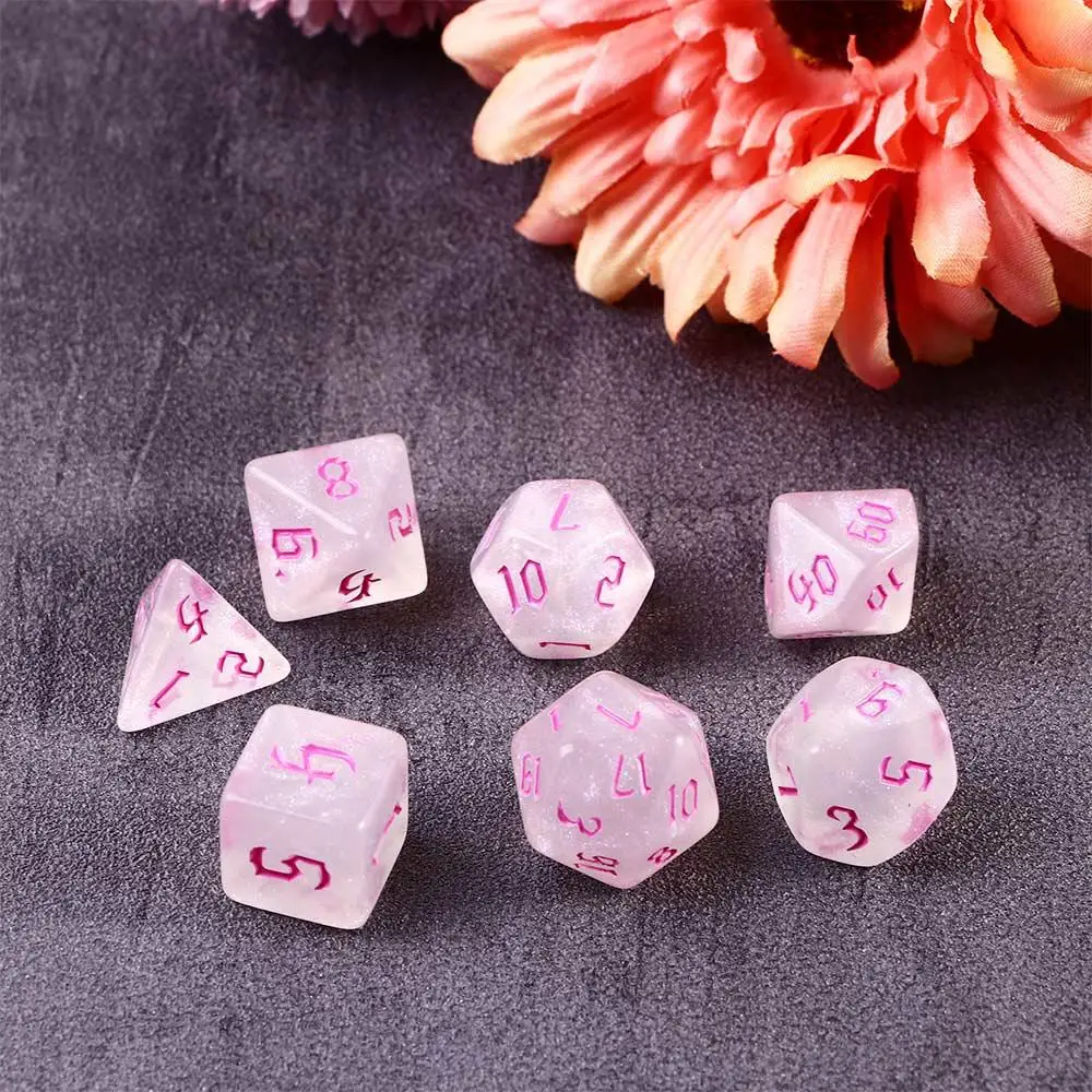 

7 Pcs/set Durable Board Games Resin Number Desktop Game Family Party Dice Game Game Dice Polyhedral Dices