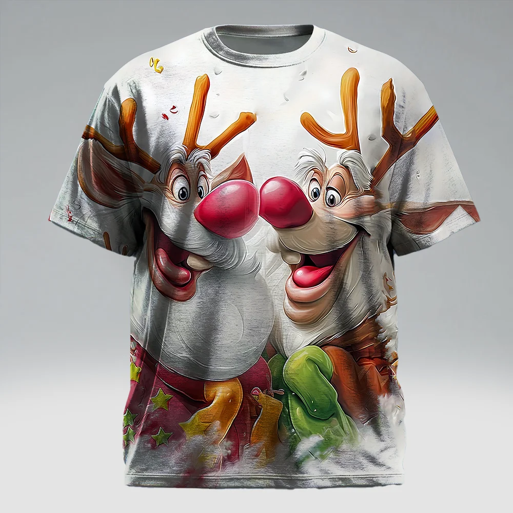 

S-9xl plus size Big & Tall Short Sleeve (Christmas Element) Stylish Red-Green Hues, Lightweight, Fits Guys for All-Day Comfort