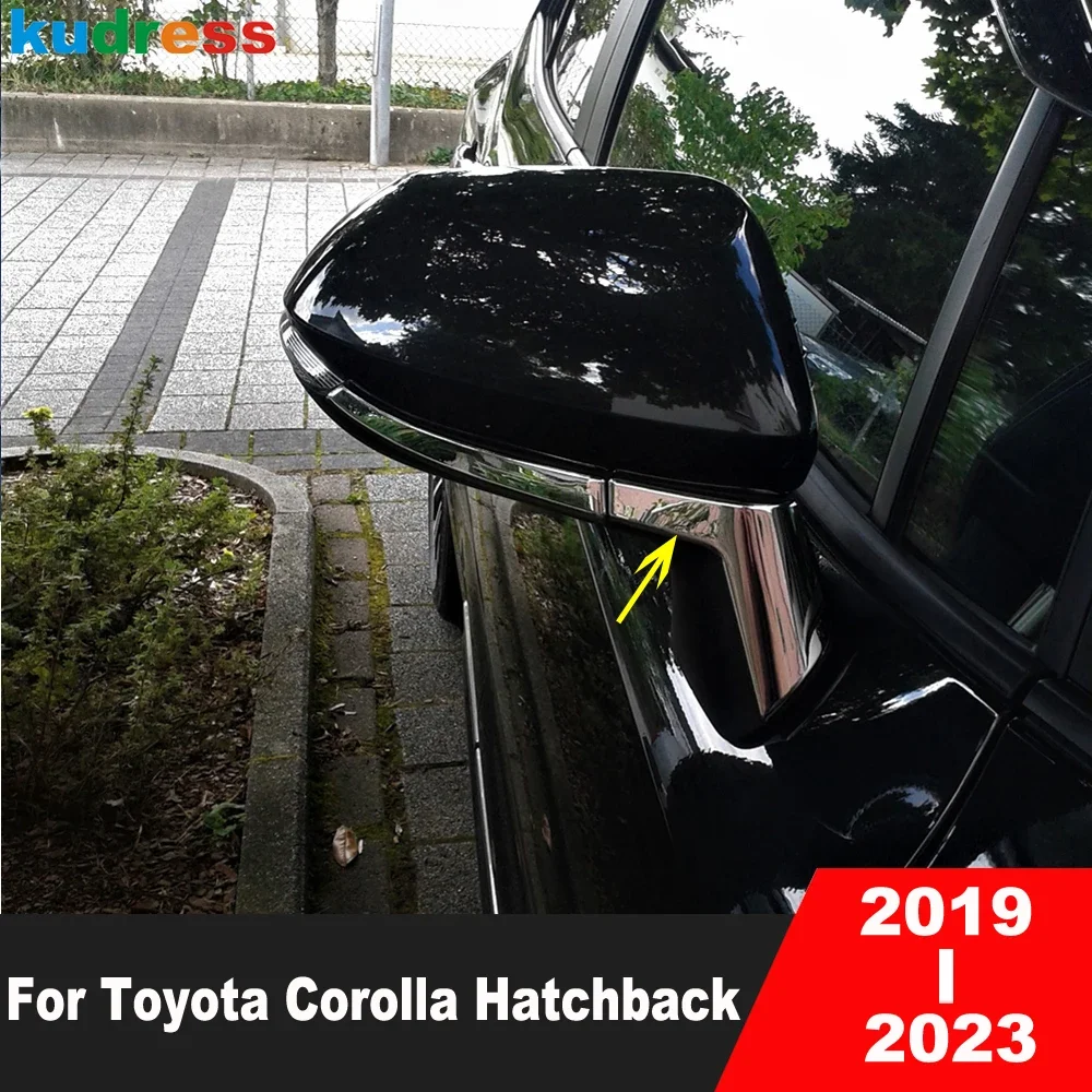 

For Toyota Corolla 2019 2020 2021 2022 2023 Hatchback Chrome Rearview Mirror Cover Trim Molding Garnish Strip Car Accessories