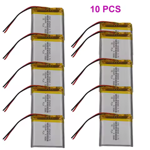 Lots 10pcs 3.7V 1800mAh 6.66Wh Rechargeable Replacement Li-Polymer Li Lithium Battery 804040 Lipo For GPS DashCam Video Player