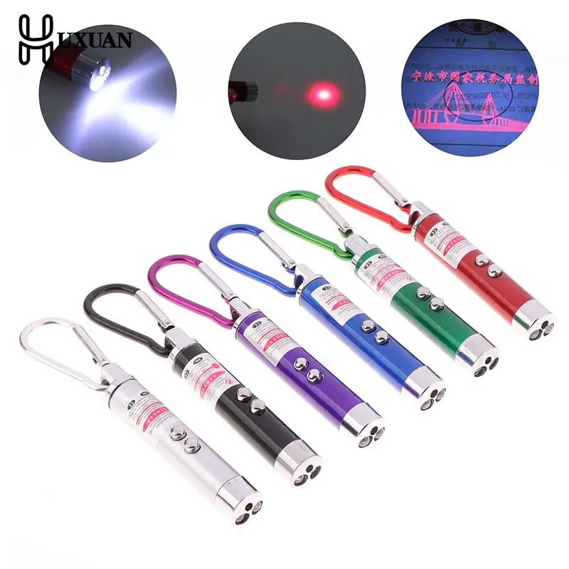 Ultraviolet Money Inspection Light Fluorescent Agent Detection Pen Infrared Laser Pen Lighting Flashlight With Carabiner