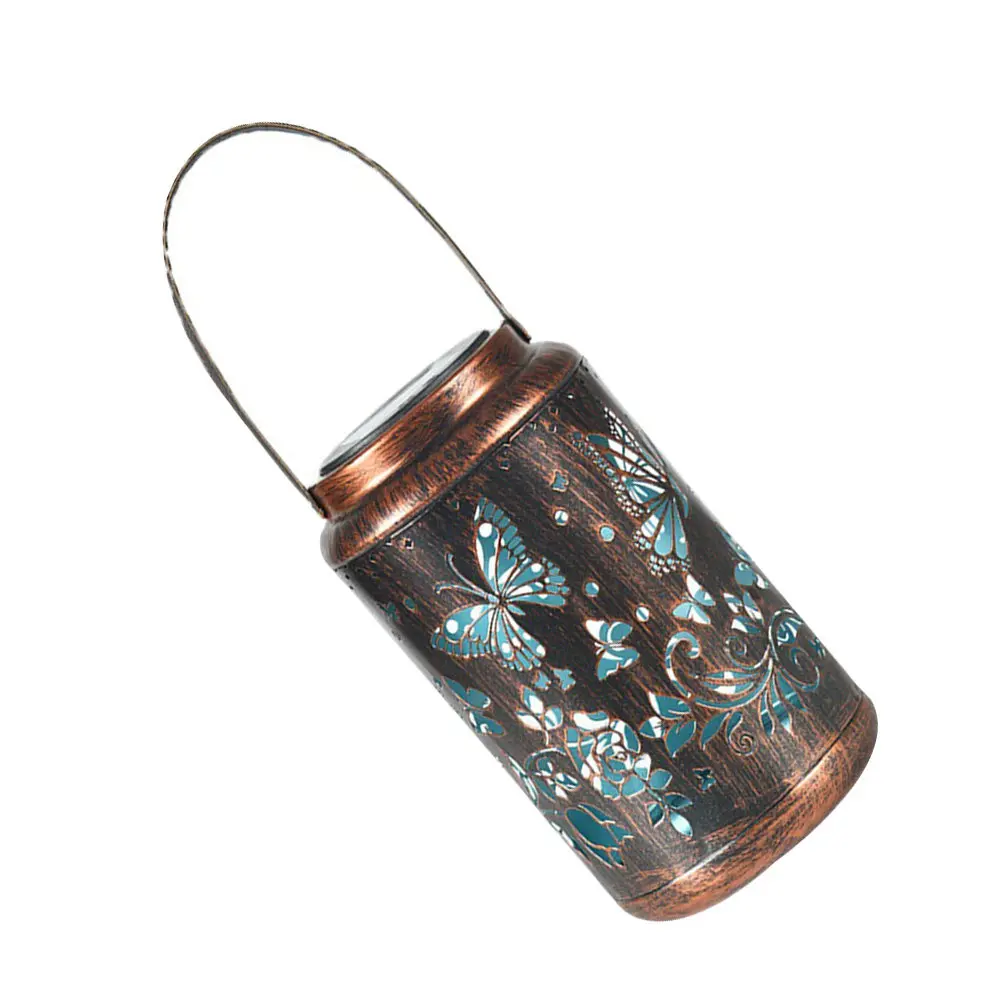 

Iron Solar Lantern Garden Supply Waterproof Decorative Night Light Hollowed Out Lamp Premium Material Durability Automatic