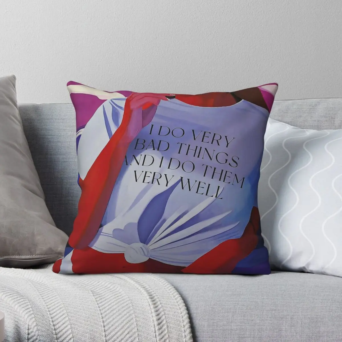 I Do Very Bad Thing Square Pillowcase Polyester Linen Velvet Pattern Zip Decor Throw Pillow Case Sofa Cushion Case 18
