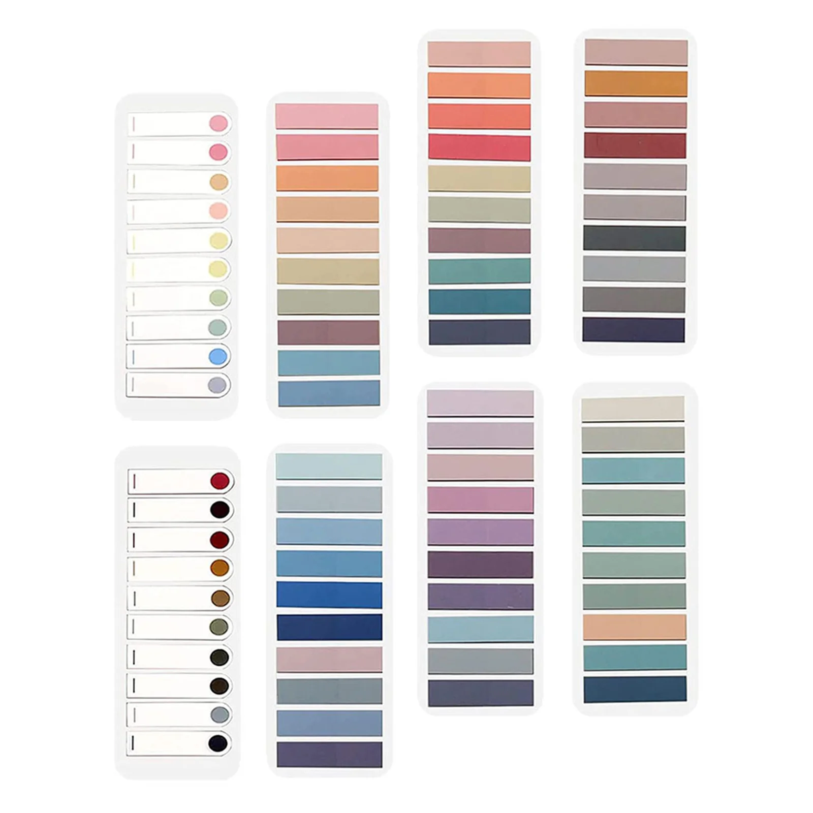 8 Colored Self Adhesive Reading Tabs Transparent Practical Highlight Strips for Notes Book Supplies Reading Strips