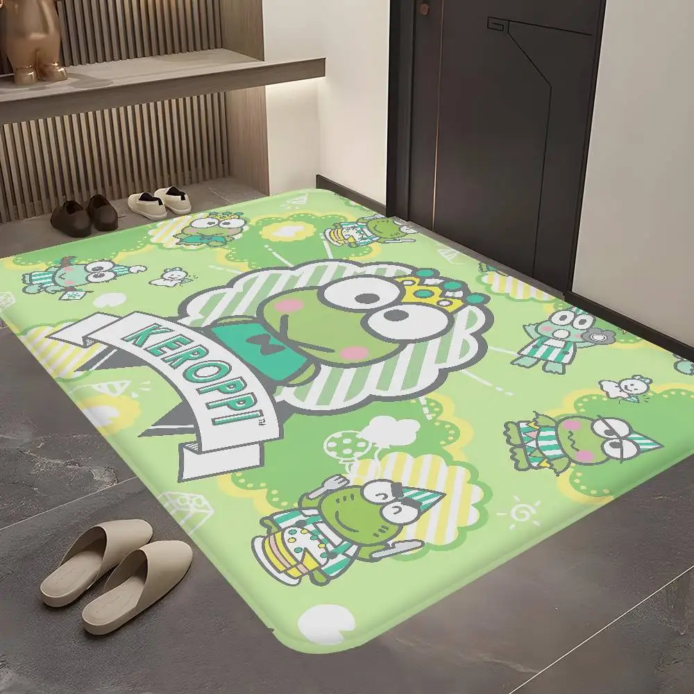 K-keroppiS Frog Anime Floor Mat Non-Slip Laundry Room Mat Laundry Decor Balcony Child Living Room Household Carpets
