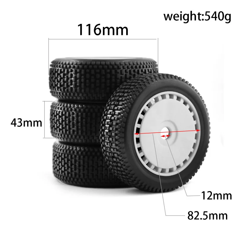 New 17mm 1/8 Hex RC Car High Grip Rubber Wheels Tires for ARRMA 3S 6S Typhon Kyosho Buggy Inferno MP10 Buggy RC Upgrade Parts