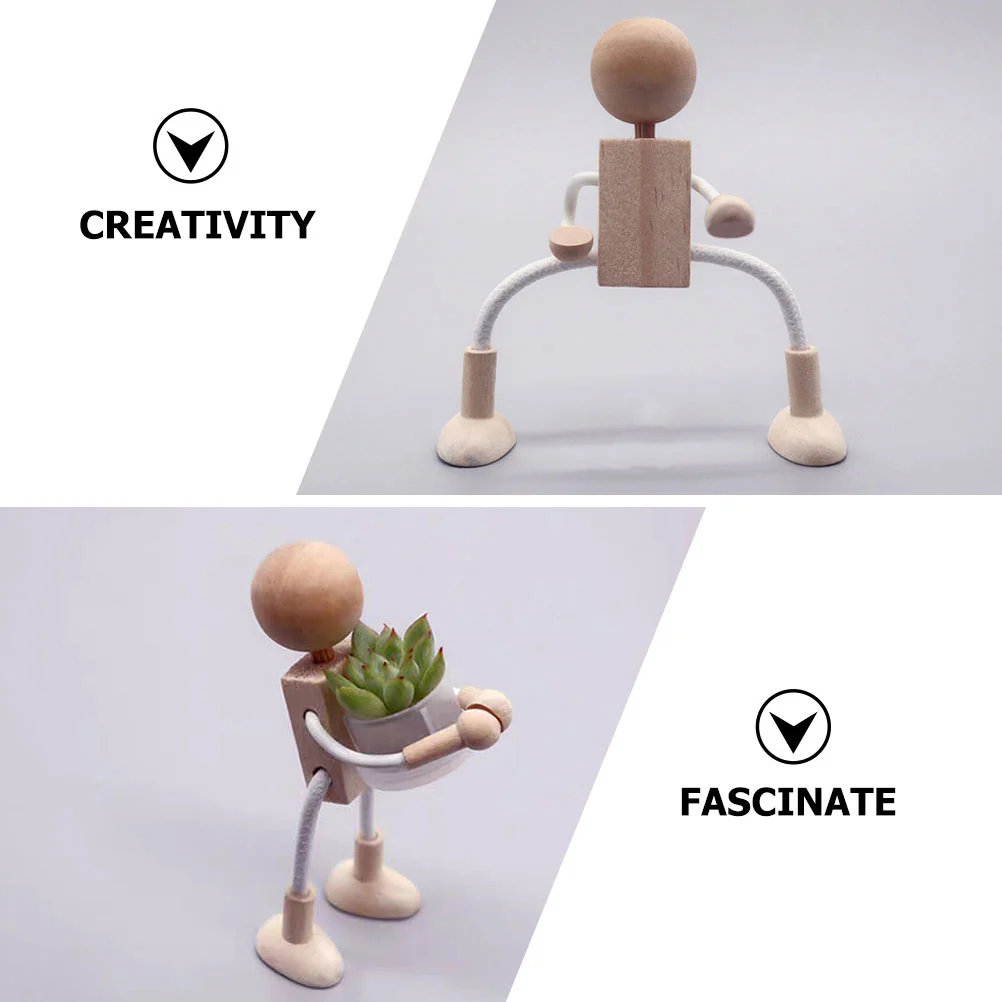 6 قطع من شخصيات الرسوم المتحركة الخشبية غير المكتملة، لوازم الرسم الإبداعي للأطفال، شخصية كرتونية خشبية