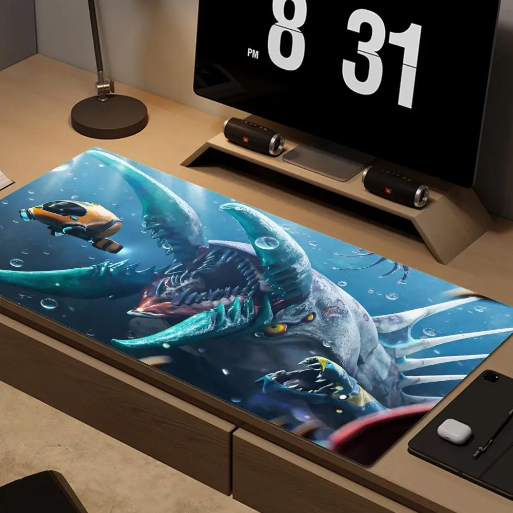 Subnautica Gaming Mouse Pad, XL Home HD Custom Mousepad, Borracha Natural Macia, Anti Slip Computer Mouse Mat, XXL