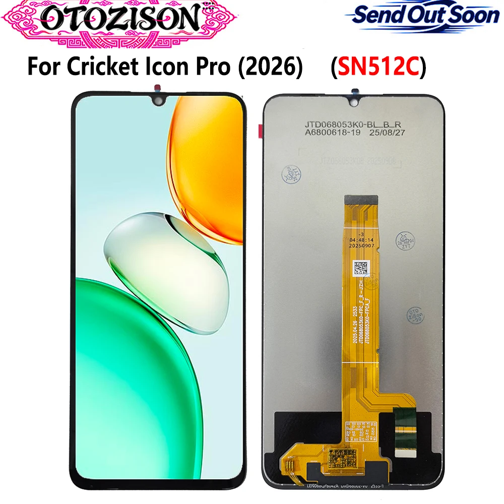 For Cricket Icon Pro 2026 LCD Display For Cricket Icon Pro SN512C LCD Display Screen Touch Panel Digitizer With Frame Assembly