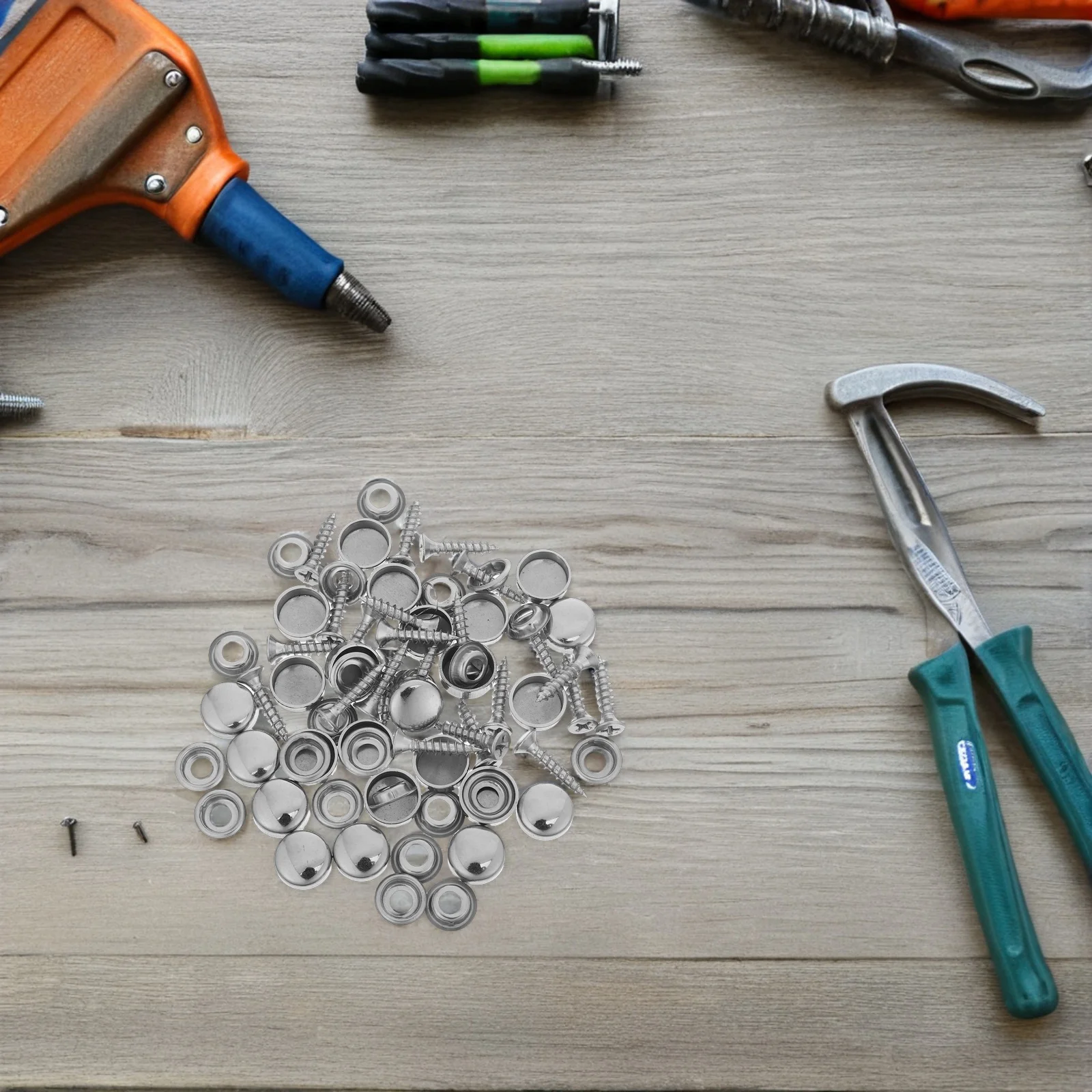 24 مجموعات نحى الفولاذ المقاوم للصدأ قبعات المسمار السحابات الزخرفية مرآة تصاعد مسامير قبعات للزجاج الفضة الأثاث السحابات #6