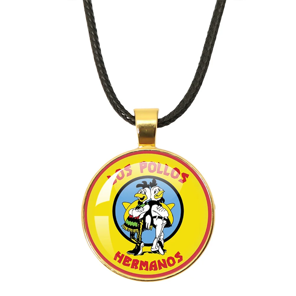 American TV Show Breaking Bad Leather Rope Necklace Pendant Los Pollos Hermanos For Women Men Jewelry Gift