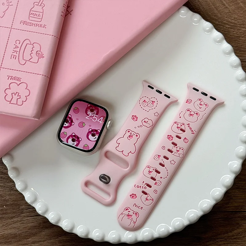 Engraved Straps For Apple Watch Band 46mm ultra 2 49mm 45mm 44mm 42mm 41mm 40mm Silicone bracelet for Series 10 9 8 7 se 3 6 5 4