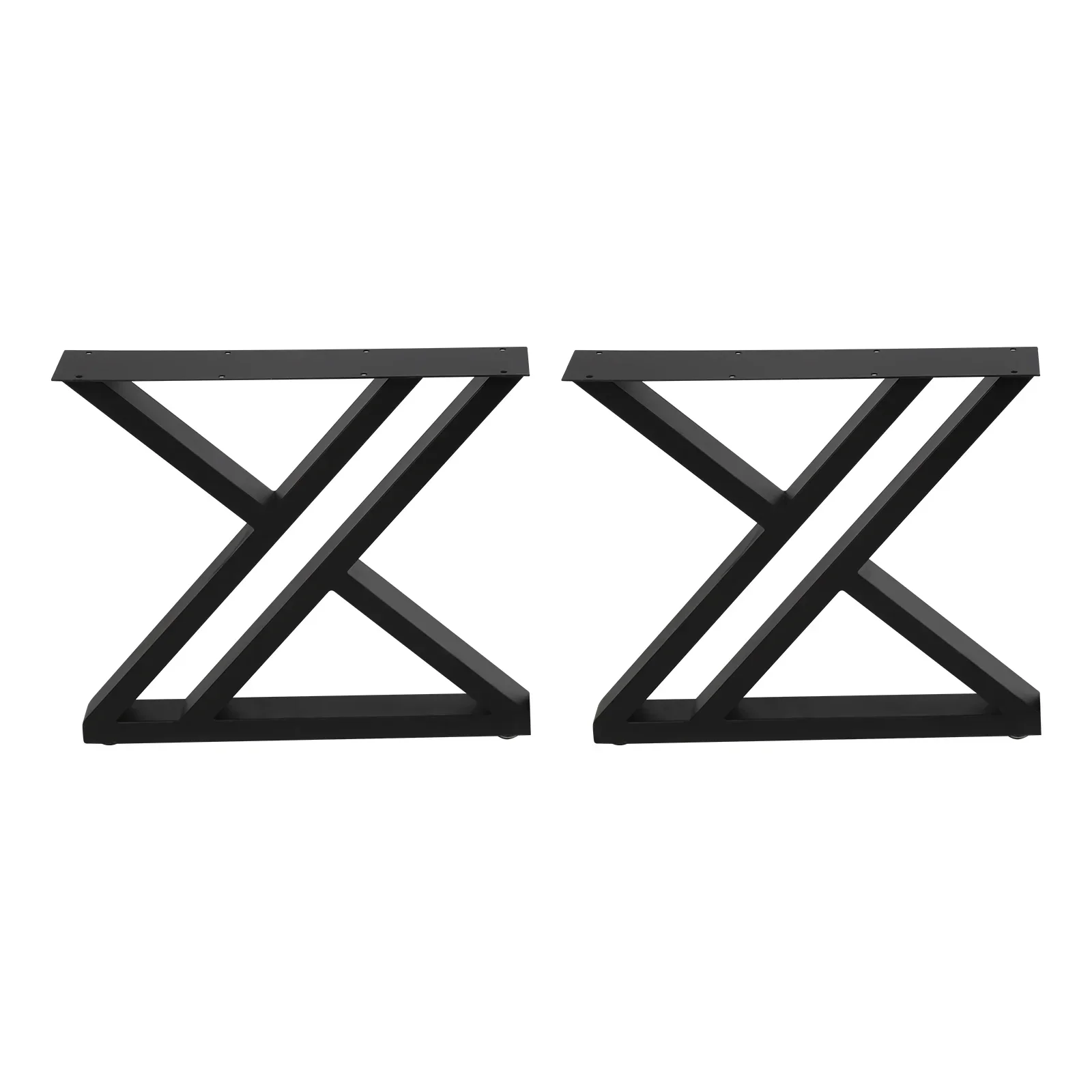 17,7*2*16 Zoll Metall-Couchtischbeine, Vierkantrohr-Möbelbeine, Industrielle Hochleistungs-Metallschreibtischbeine, DIY-Stahlbankbeine, Tragfähigkeit 440 lbs (Schwarz)