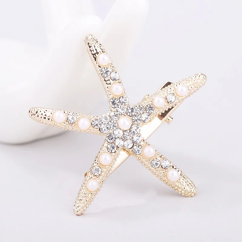 New arrival crystal rhinestone Starfish hair clip lovely hairpin hair accessories for women girl party wedding headwear