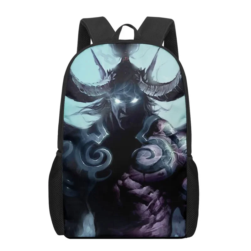 World of Warcraft-Sacs d'école College en 3D pour enfants, sac à dos étudiant, sac de livre scolaire, sac à dos de voyage décontracté, jeu pour filles et garçons, 03