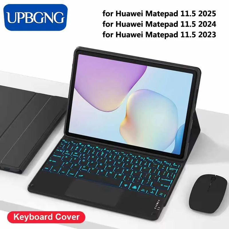 Touch Backlight Keyboard Case for Huawei MatePad 11.5 2025 Wireless Bluetooth Keyboard Mouse Cover for Huawei MatePad 11.5 Case