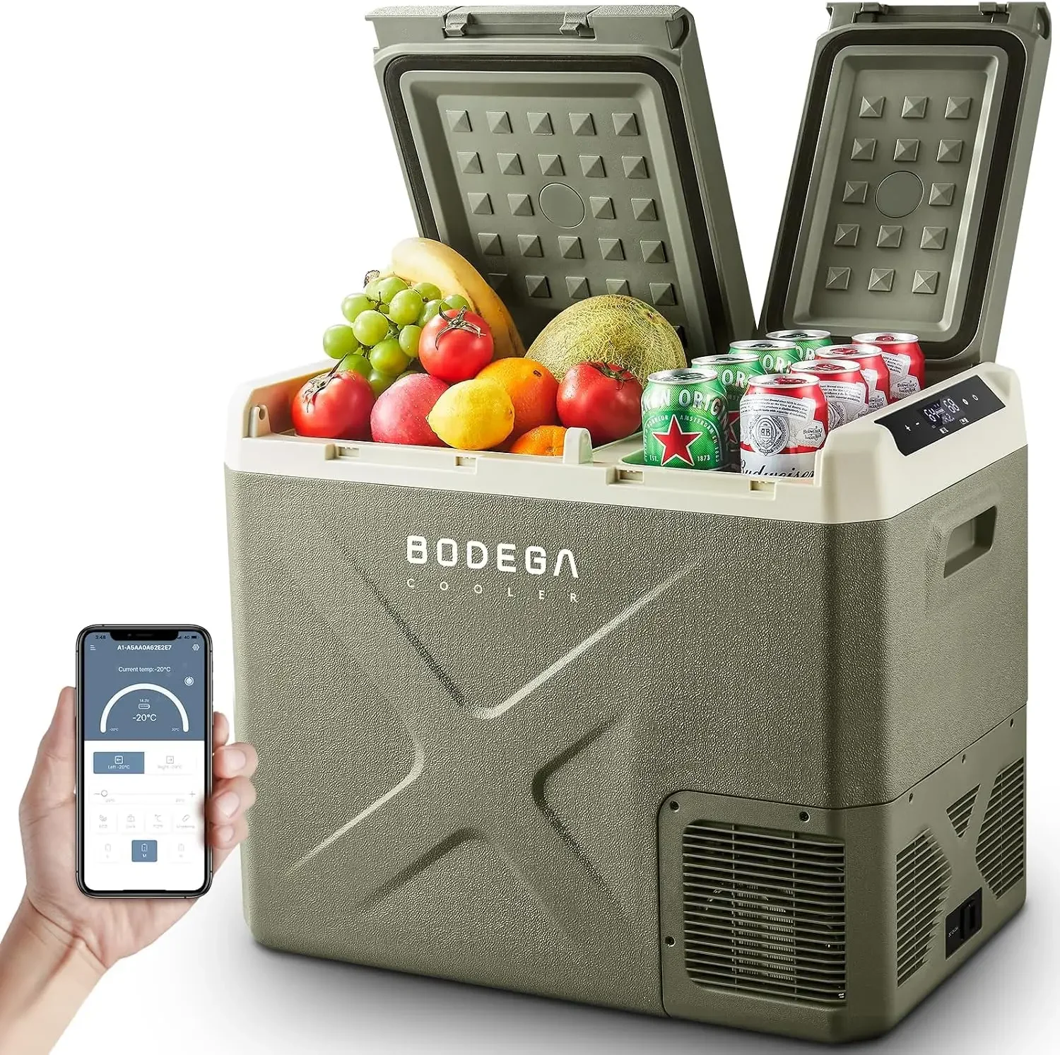 COOLER 12V Portable Refrigerator, 42Quart (40L) Dual Zone Car Refrigerator, RV Car Fridge APP Control, -4℉-68℉Portable Freezer 1