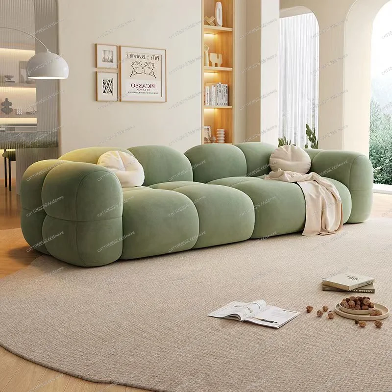 Fabric sofa Small apartment sofa Cream separate living room  Cat scratch cloth jelly  Light luxury