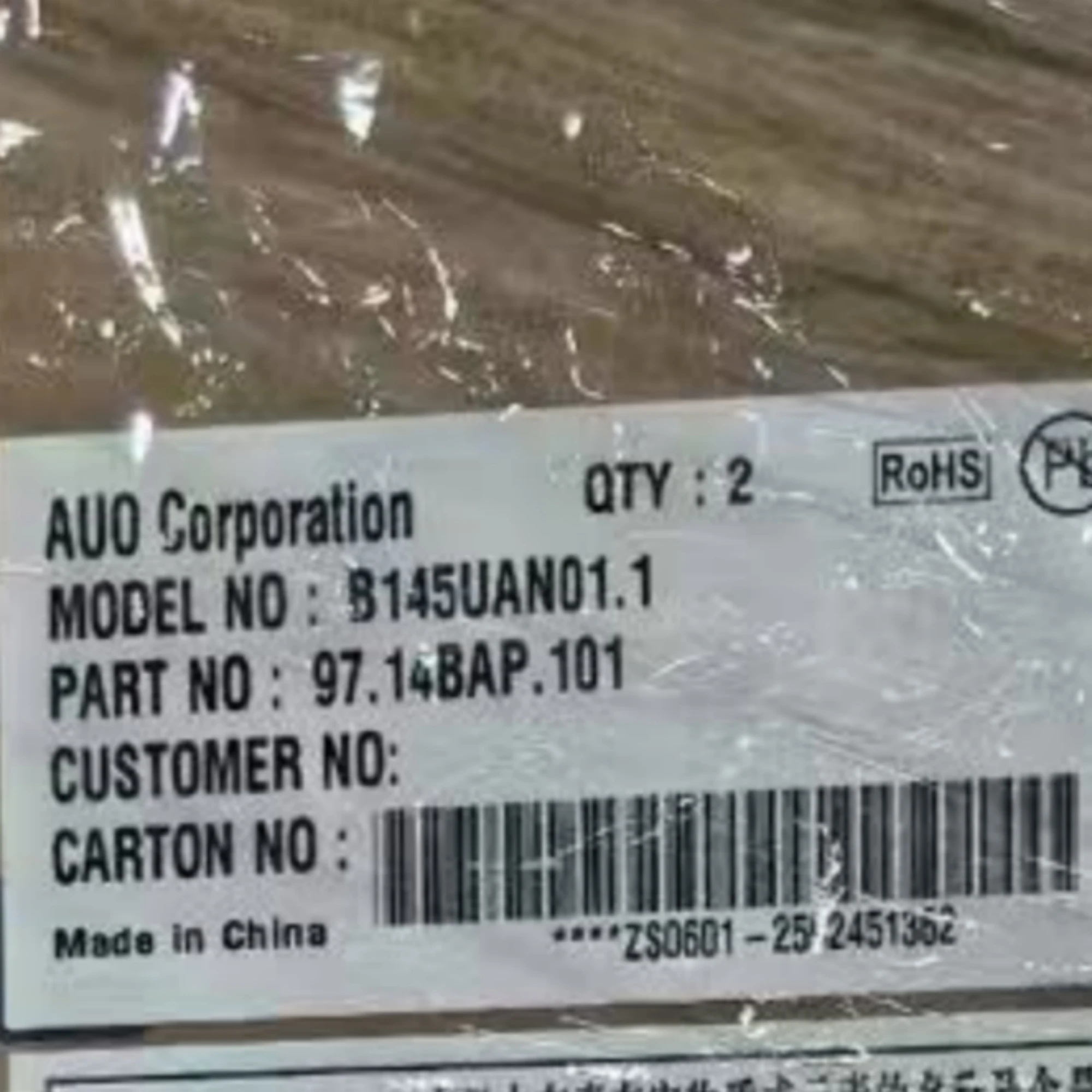 

B145UAN01.1 1920x1200 14,5-дюймовый ЖК-экран для ноутбука, матричная панель IPS