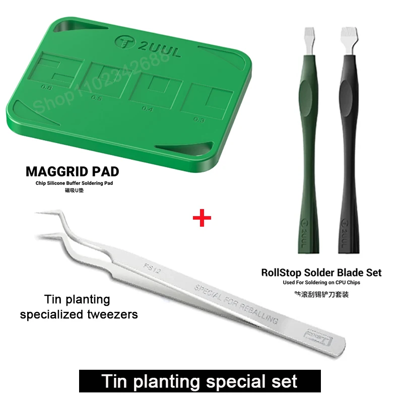 

Специальный набор для посадки олова 3IN1, 2UUL BH15, специальный силиконовый буфер, магнитная прокладка DA19 RollStop, лезвие для припоя, скребок для олова