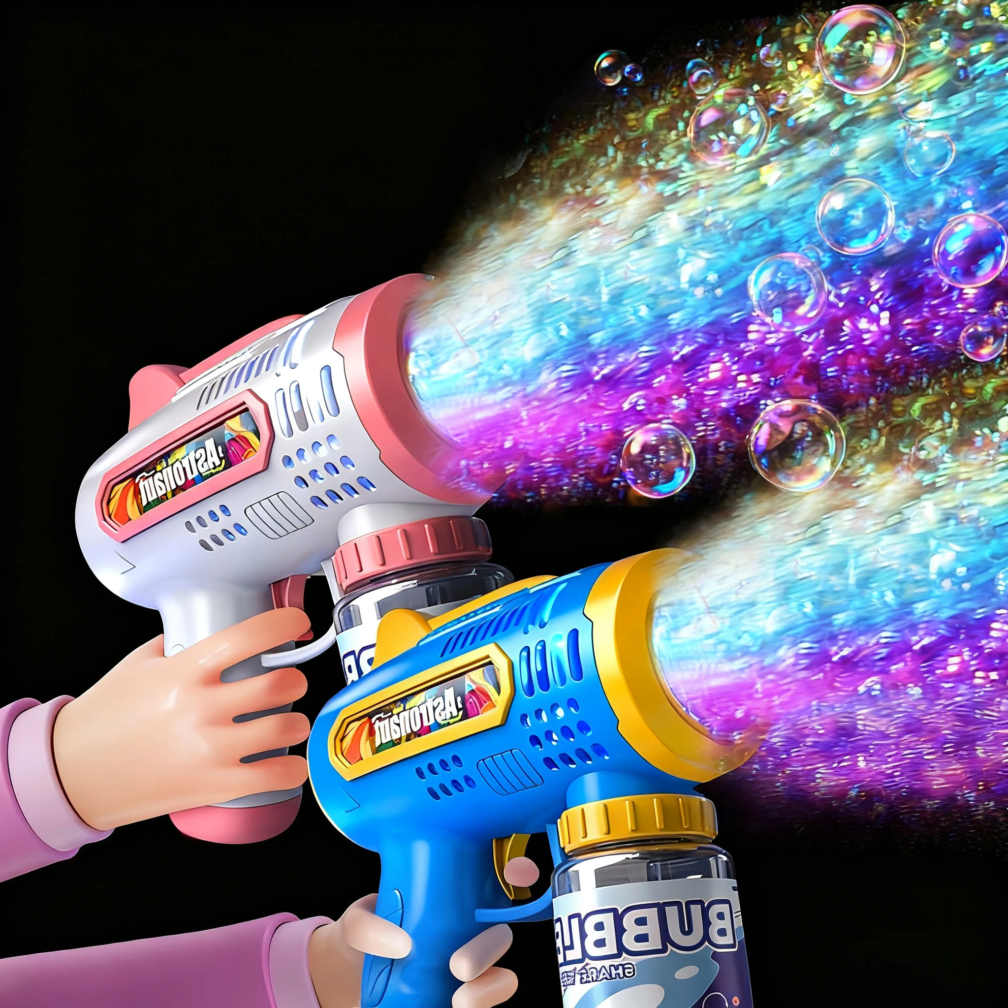 8-gaats bellenblaaspistool, automatische bellenblaasmachine Kinderen Morsvrije bellen speelgoed Draagbare parkbellenblazer voor kinderen