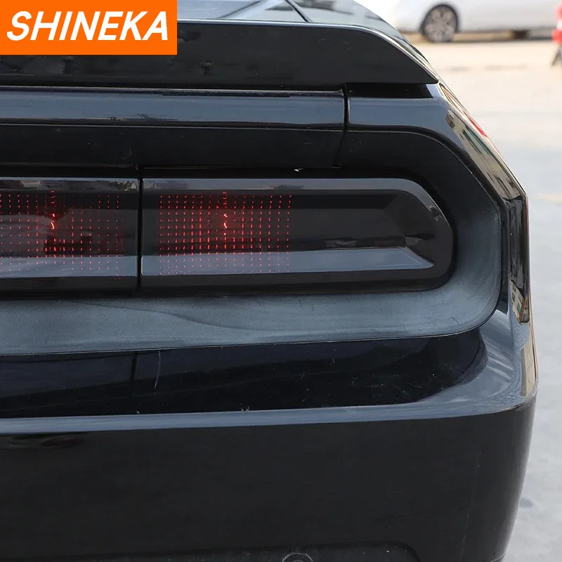 SHINEKA Car Rear Tail Light Lamp Decoration Cover For Dodge Challenger 2009 2010 2011 2012 2013 2014 Taillight Cover Accessories