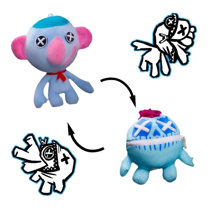 Wrongside Outimals Plush Stuffed Doll Reversible Cute Cuddly Toy For Kids Teens Room Decor Birthday Gift Cozy Home Display