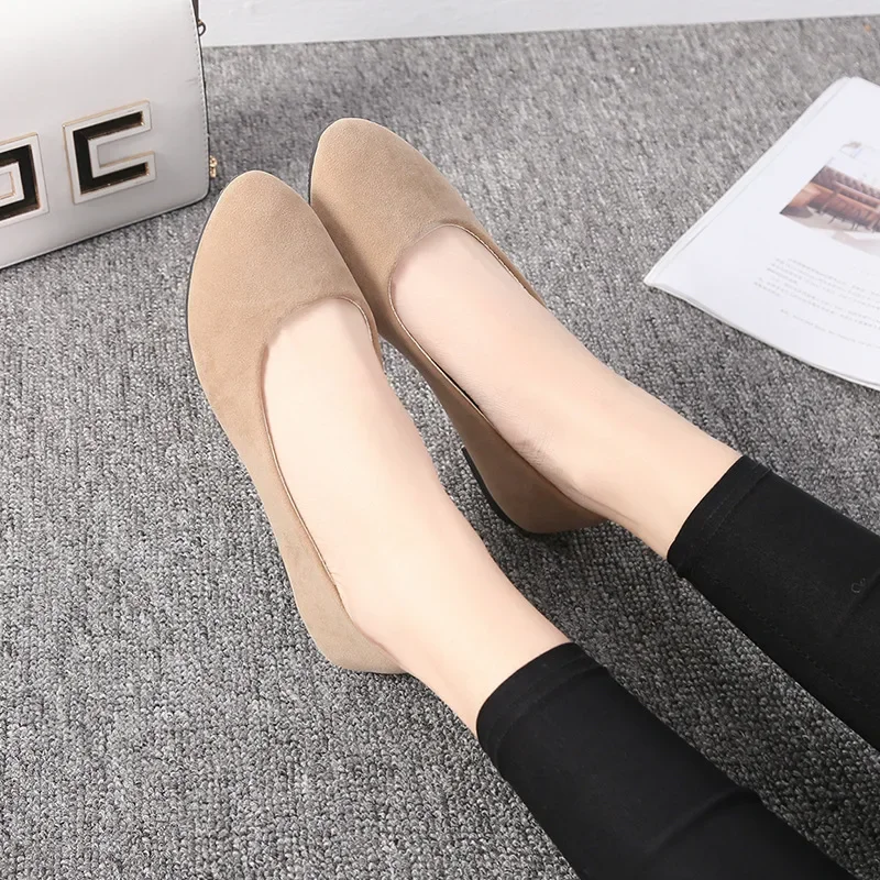 Plus Size 35-43 Women Flats Slip on Flat Shoes Candy Color Woman Boat Shoes Black Loafers Faux Suede Ladies Ballet Flats539