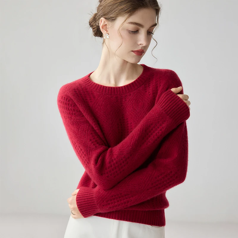 High Quality Women's 100% Cashmere Sweater O-Neck Pullover Shirt Autumn Winter Casual Simple Style Cashmere Knitwear Tops