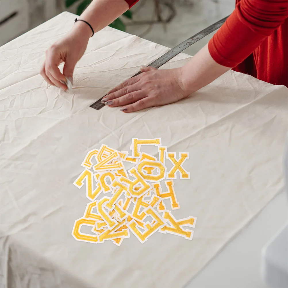 

26pcs Letter Patches Decorative English Alphabet Iron on Sew Golden Repair patches for jackets diy clothes bags hats shoes