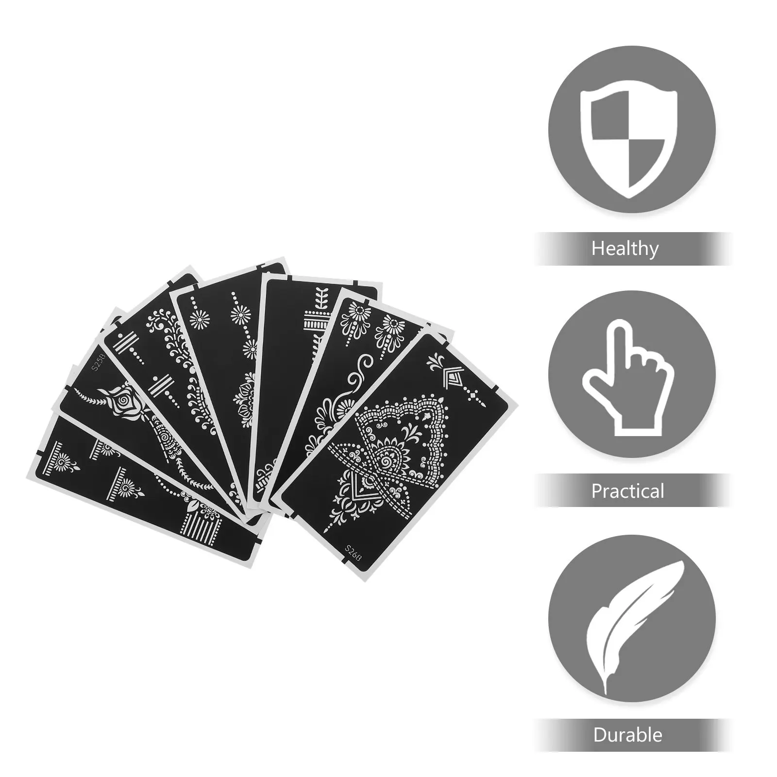 

Набор из 7 шаблонов для временных татуировок, многофункциональные трафареты для боди-арта, прочные инструменты для декоративного оформления и рисования своими руками