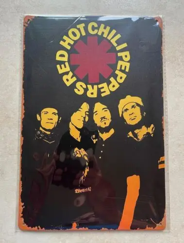 RED HOT CHILLI PEPPERS METAL SIGN MAN CAVE BAR ROCK BAND 20x30cm-tin sign