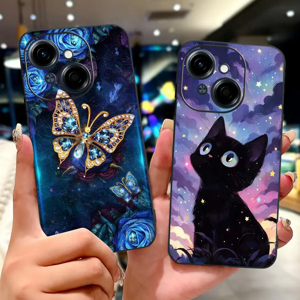 6.67'' For Tecno Spark Go 1 Case Pop 9 Cover Cute Cat Cartoon Fashion Butterfly Boy Girl Back Cover For Tecno Pop 9 Phone Case