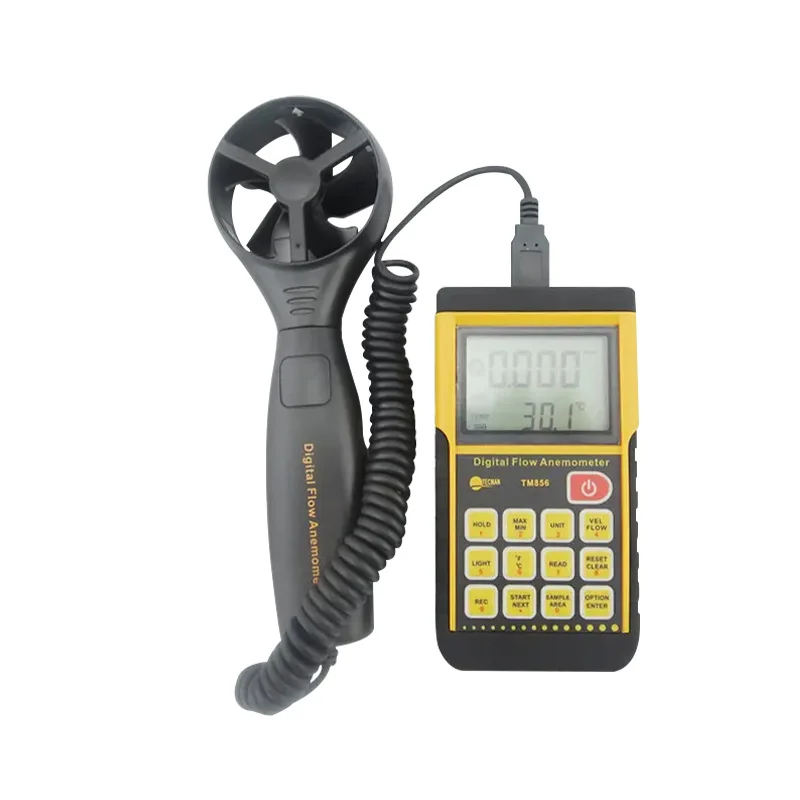 

Wind speed temperature flow data storage LCD backlight automatic shutdown tm856 split digital anemometer