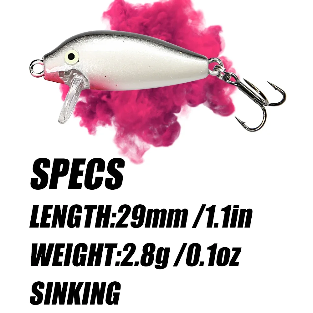 B&U 29mm 2.8g Sinking Minnow Pesca Wobbling Fishing Lure Isca Artificial Baits For Bass Perch Pike Trout fishing bait  swimbait