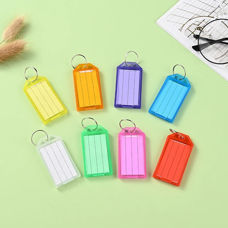 5/10/15PCS Assorted Color Key Tags Writable Flap Key Tags with Split Ring DIY Luggage Backpack Car Key Marking Sorting Props ZYF