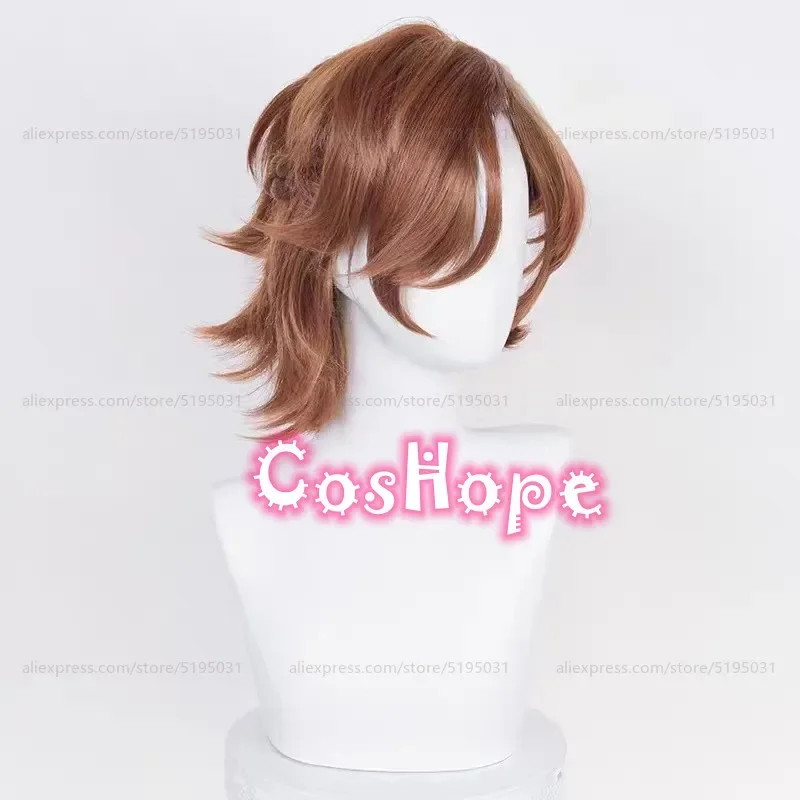 Madara Mikejima 코스프레 가발, 다크 브라운 빨간색 가발, 애니메이션 코스프레, 내열성 합성 가발, 할로윈, 37cm