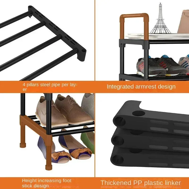 Large Capacity And Simple Shoe Cabinet 2/3/4 Tier Standing Shoe Shelf Multi-Layer Rack Student Dormitory Storage Cabinets