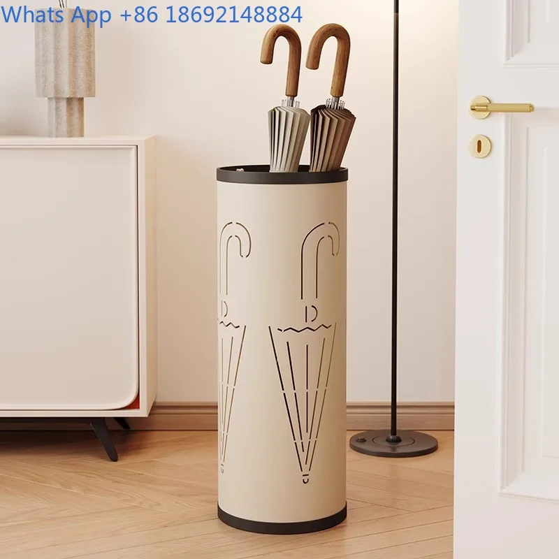 Simple Umbrella Stand for Home Use Cream Colored Rain Umbrella Holder for Hotel Lobby Entrance
