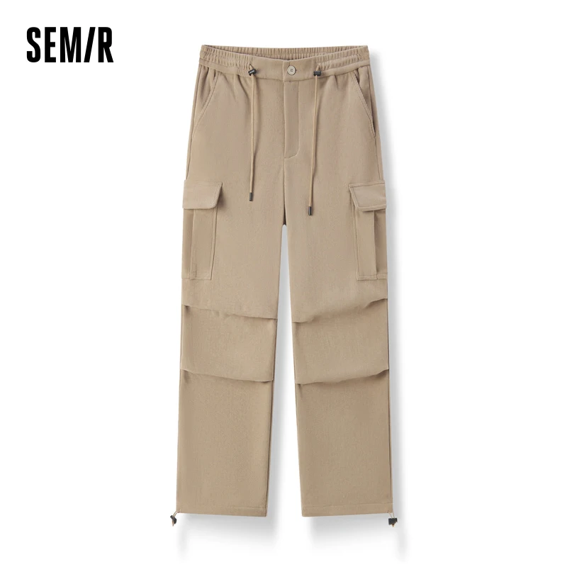 Semir Casual Pants Men Winter Texture Sense Corduroy Work Trousers Loose Straight-Leg Paratrooper Trendy Retro Long Trousers