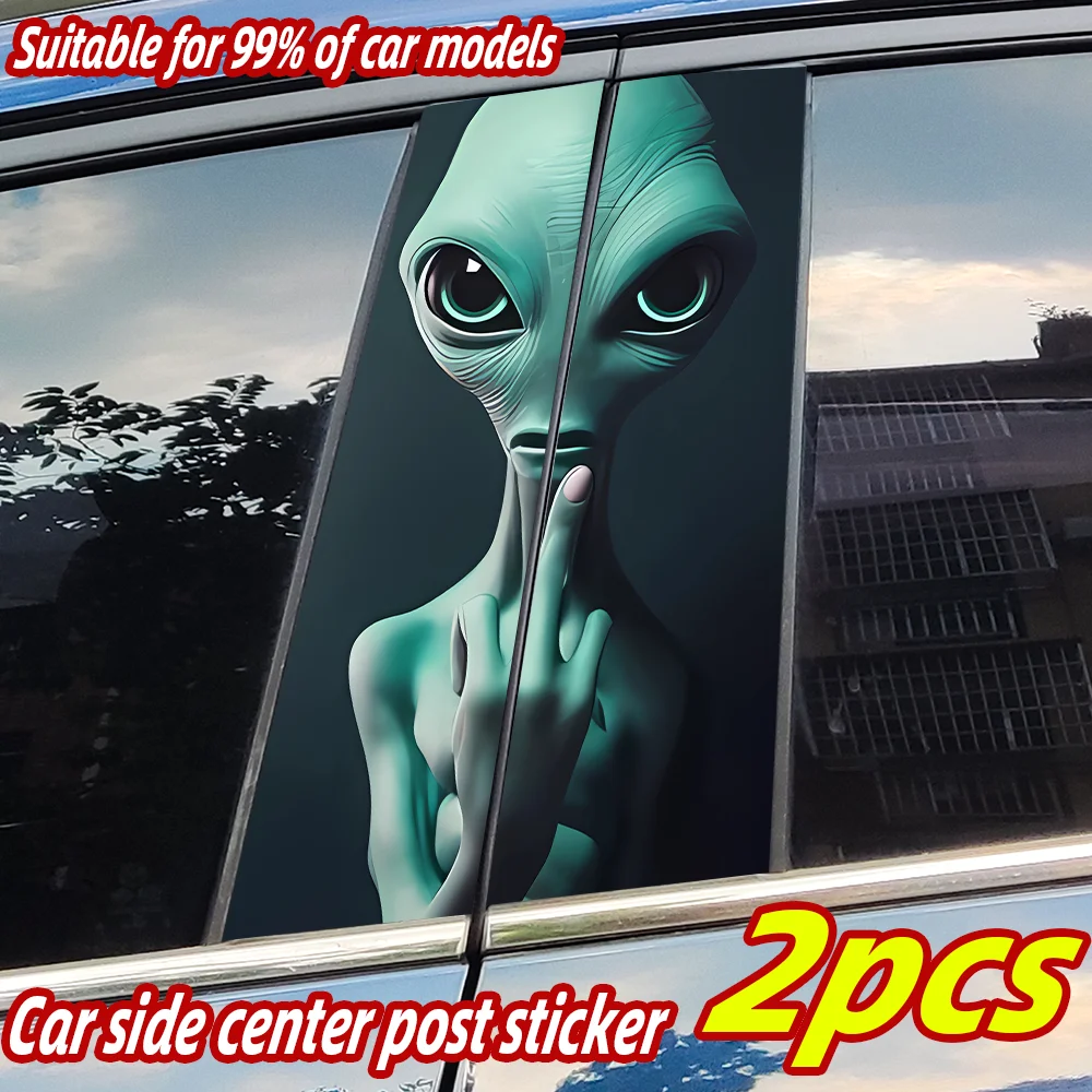 

Alien UFO Car Stickers Auto B Pillar Waterproof Sunscreen Decor Cover Scratches Car Door Pillar Vinyl Decals Accessories