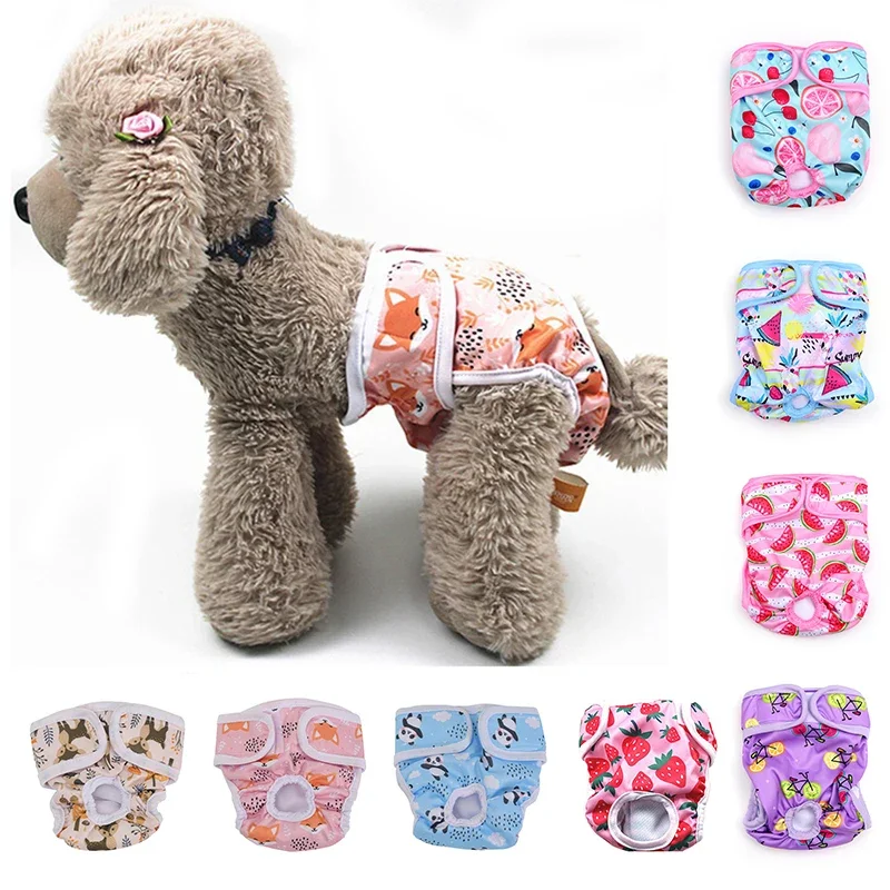 Dog Diapers Physiological Pant Puppy Women's Panties Shorts Underwear Washable Female Dog Diper Panties Pet Dog Cat Clothes