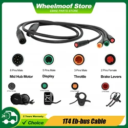 1T4 Cable Wiring Harness for Bafang BBS01 BBS02 BBSHD Mid Drive Motor, 1T4 Male-Female Extension Cable Optional Ebike Accesso