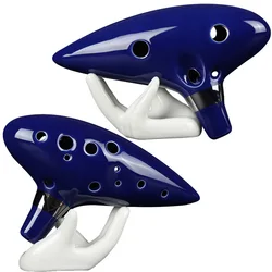 16CM Ocarina of Time Blue Musical Instrument Ocarina Flute 12 Hole Ocarina Ceramic Alto C Ocarina of Time Toy Gift